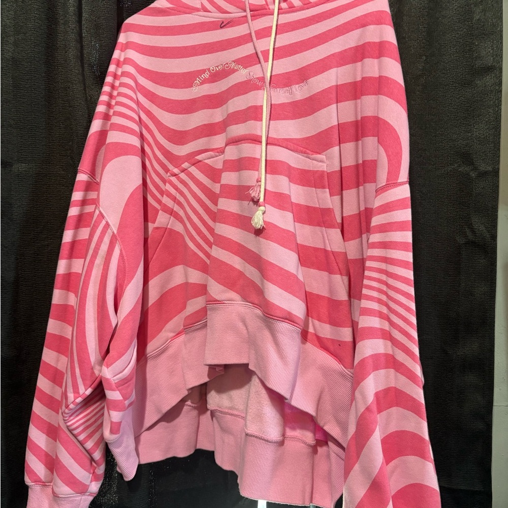 Nike Pink Striped Hoodie